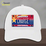 Arizona Centennial Charge Novelty License Plate Hat Unconstructed Cotton / White