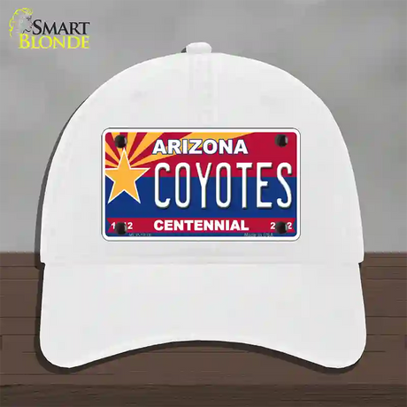 Arizona Centennial Coyotes Novelty License Plate Hat Unconstructed Cotton / White