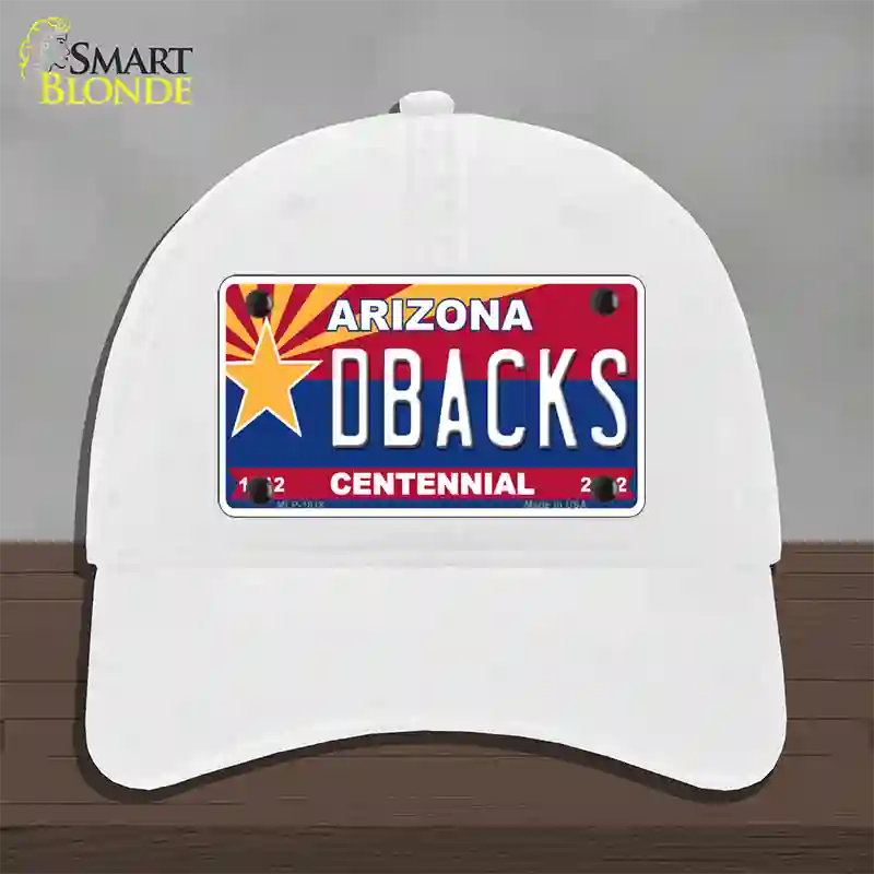 Arizona Centennial Dbacks Novelty License Plate Hat Unconstructed Cotton / White