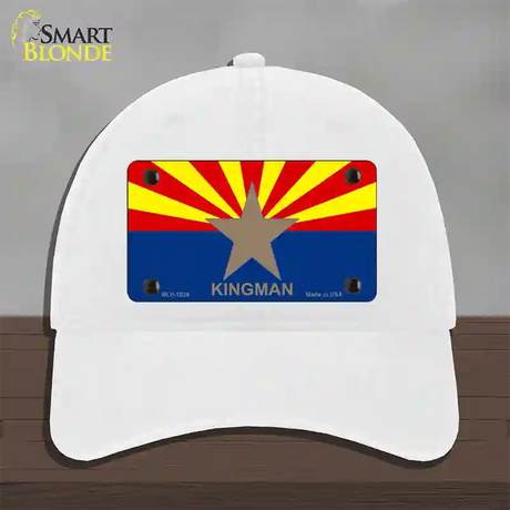 Kingman Arizona State Flag Novelty License Plate Hat Unconstructed Cotton / White