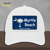 Myrtle Beach Novelty License Plate Hat Unconstructed Cotton / White