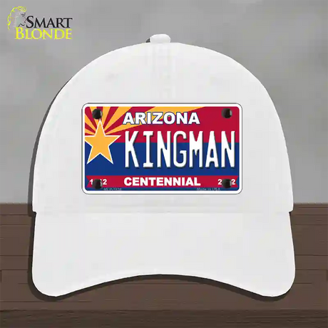 Arizona Centennial Kingman Novelty License Plate Hat Unconstructed Cotton / White