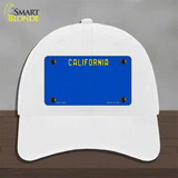 California Blue State Novelty License Plate Hat Unconstructed Cotton / White