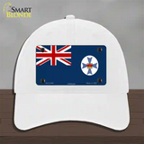 Queensland Flag Novelty License Plate Hat Unconstructed Cotton / White