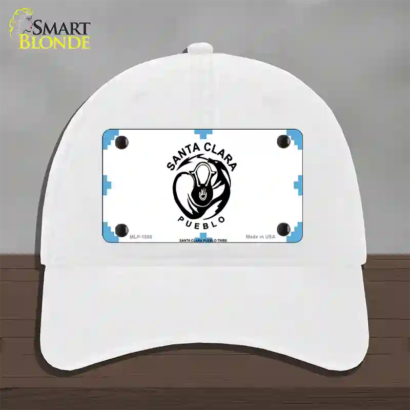 Santa Clara Pueblo Flag Novelty License Plate Hat Unconstructed Cotton / White