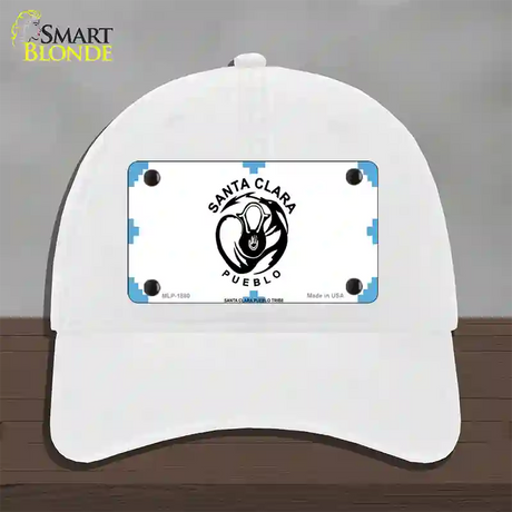 Santa Clara Pueblo Flag Novelty License Plate Hat Unconstructed Cotton / White