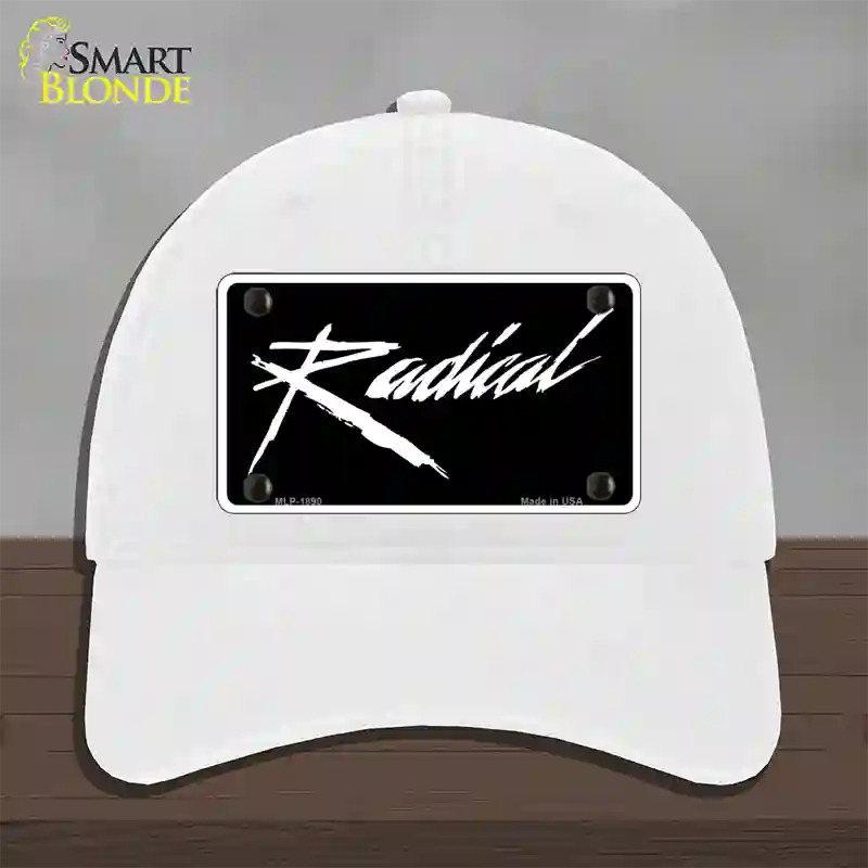 Radical Novelty License Plate Hat Unconstructed Cotton / White