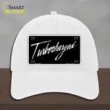 Turbocharged Novelty License Plate Hat Unconstructed Cotton / White