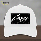 Crazy Novelty License Plate Hat Unconstructed Cotton / White