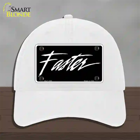 Faster Novelty License Plate Hat Unconstructed Cotton / White