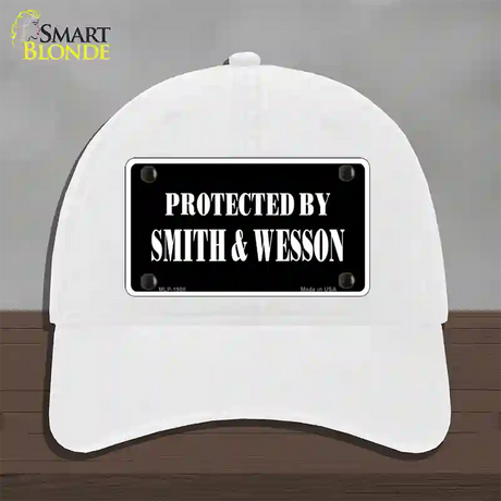 Smith And Wesson Novelty License Plate Hat Unconstructed Cotton / White