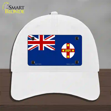 New South Wales Flag Novelty License Plate Hat Unconstructed Cotton / White