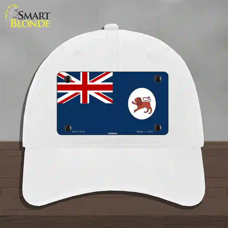 Tasmania Flag Novelty License Plate Hat Unconstructed Cotton / White