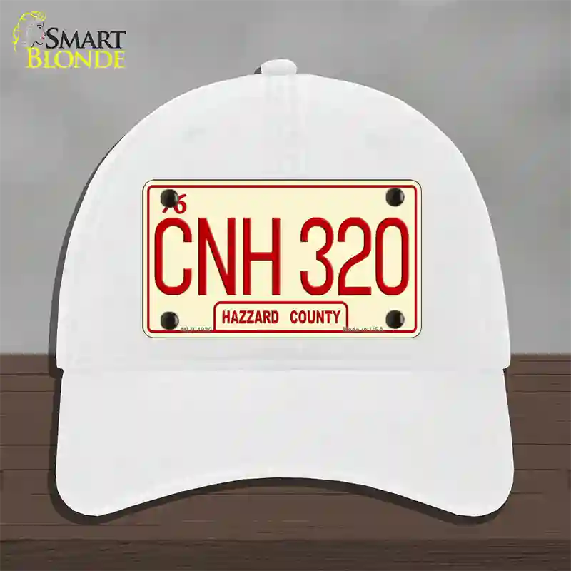 CNH 320 Novelty License Plate Hat Unconstructed Cotton / White