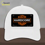 Hardcore Scooter Trash Black Novelty License Plate Hat Unconstructed Cotton / White