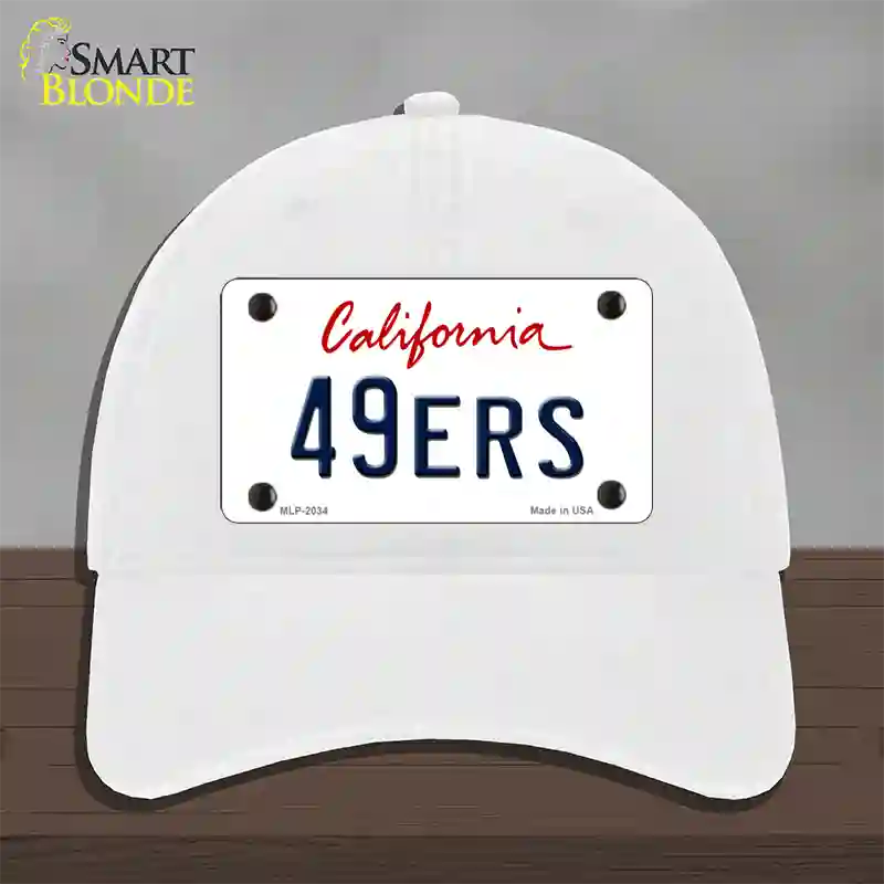 49ERS California State Novelty License Plate Hat Unconstructed Cotton / White