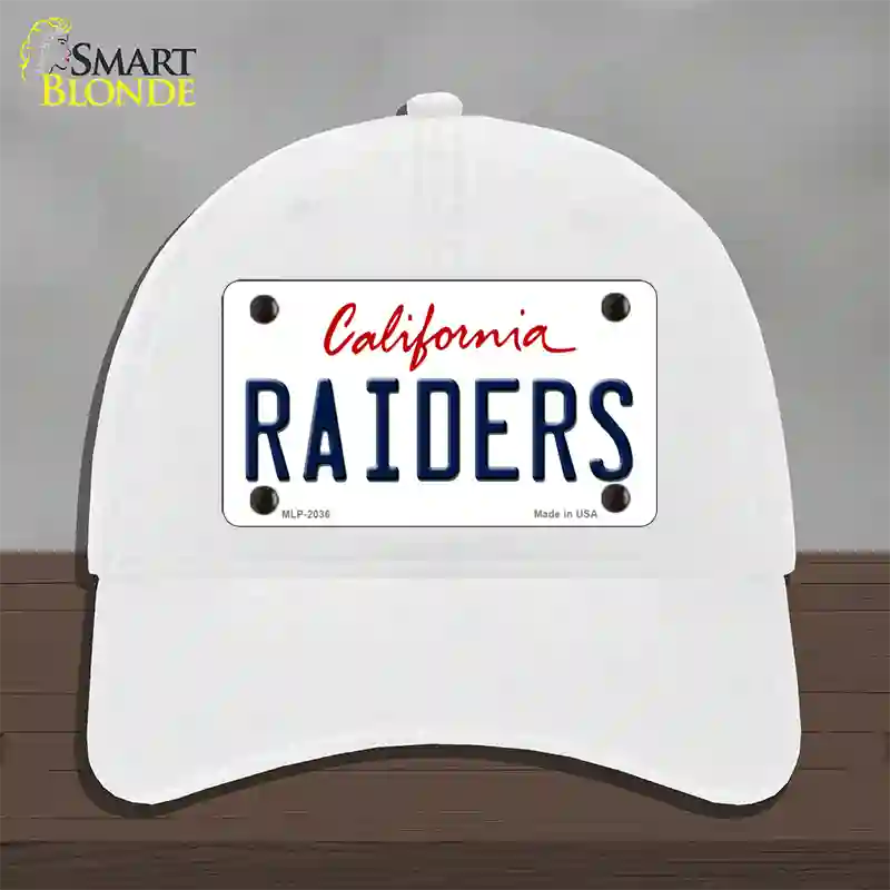 Raiders California State Novelty License Plate Hat Unconstructed Cotton / White