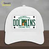 Dolphins Florida State Novelty License Plate Hat Unconstructed Cotton / White