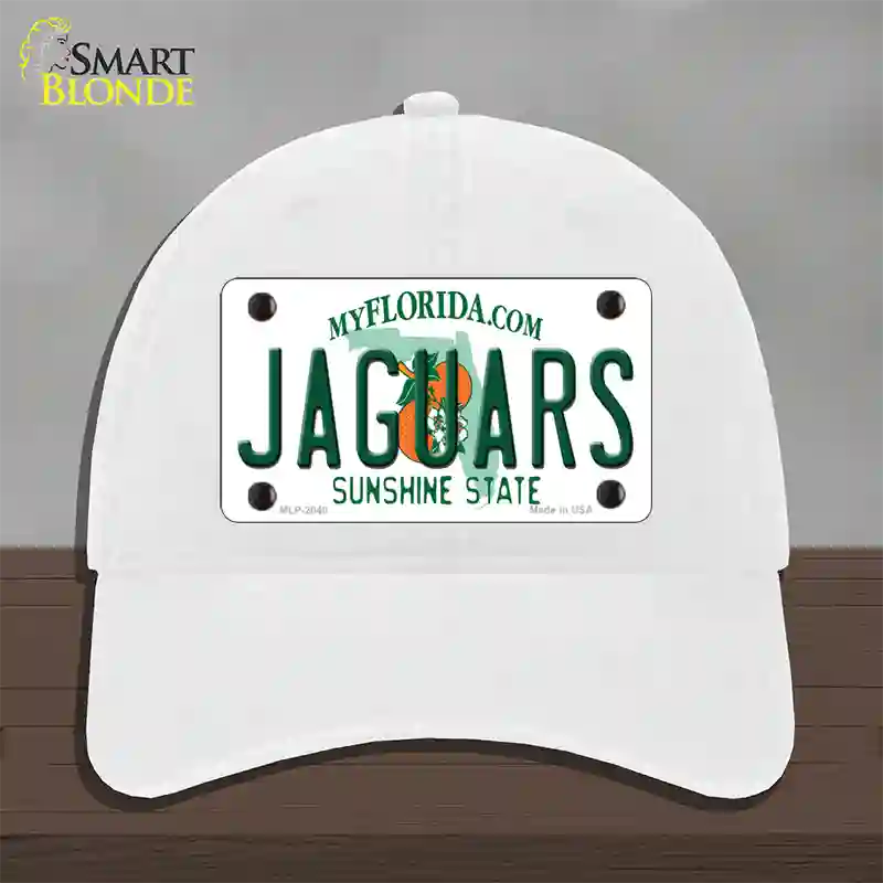 Jaguars Florida State Novelty License Plate Hat Unconstructed Cotton / White