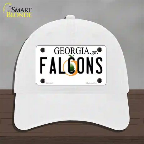 Falcons Georgia State Novelty License Plate Hat Unconstructed Cotton / White