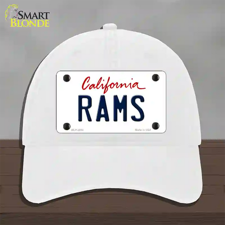 Rams California State Novelty License Plate Hat Unconstructed Cotton / White