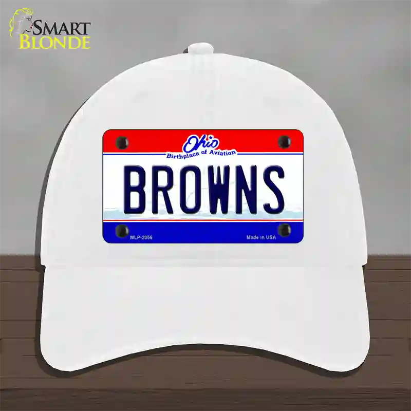 Browns Ohio State Novelty License Plate Hat Unconstructed Cotton / White