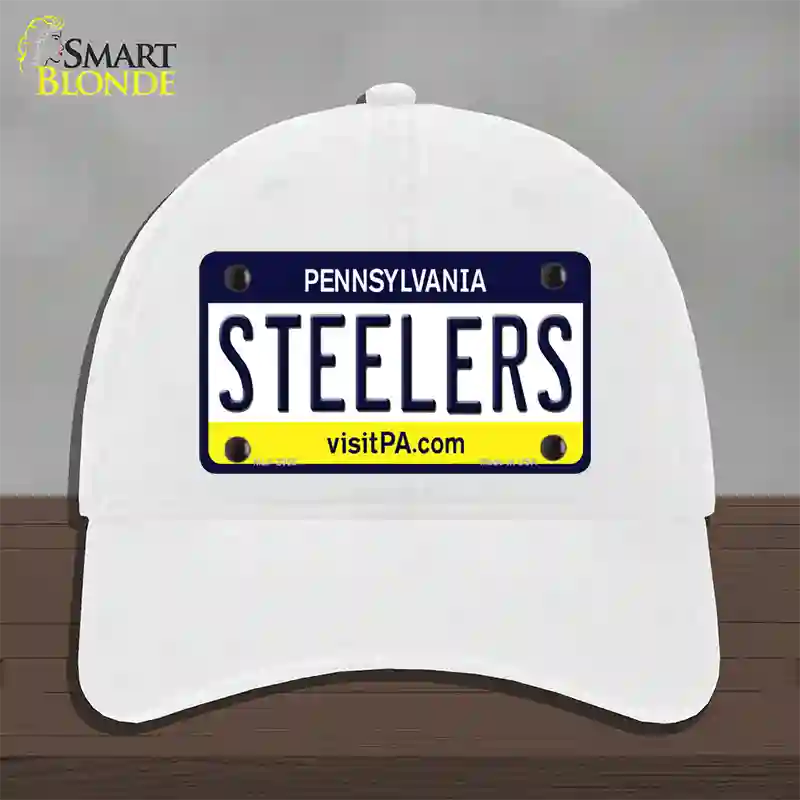 Steelers Pennsylvania State Novelty License Plate Hat Unconstructed Cotton / White