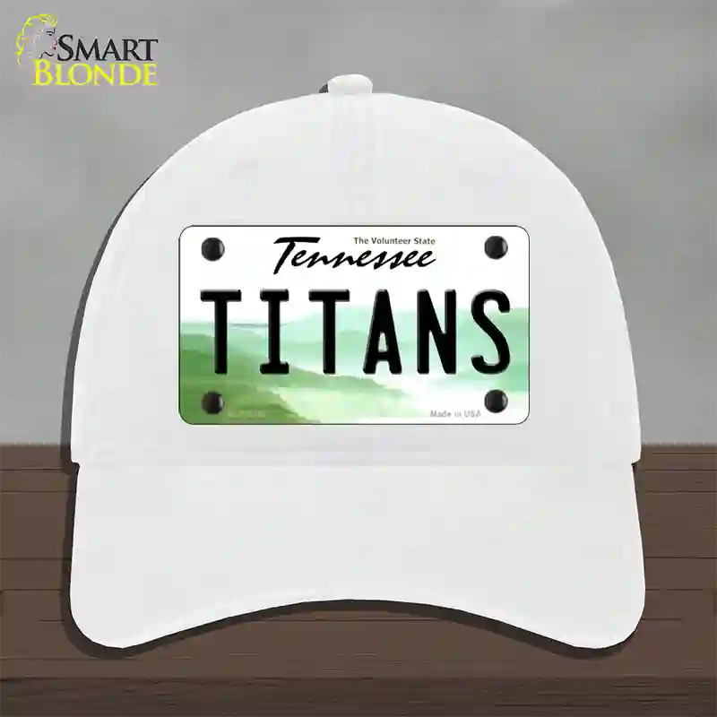 Titans Tennessee State Novelty License Plate Hat Unconstructed Cotton / White