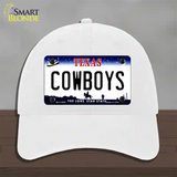 Cowboys Texas State Novelty License Plate Hat Unconstructed Cotton / White