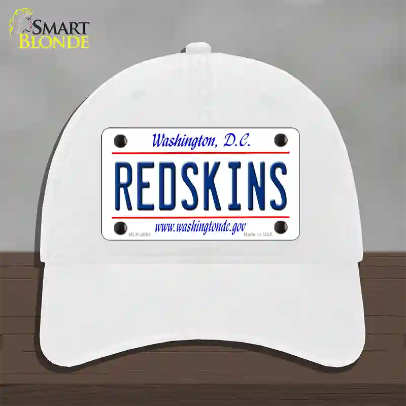 Redskins Washington State Novelty License Plate Hat Unconstructed Cotton / White