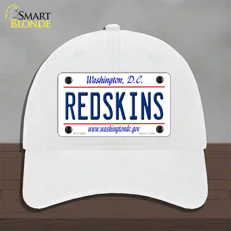 Redskins Washington State Novelty License Plate Hat Unconstructed Cotton / White