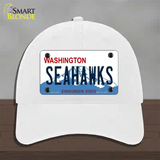 Seahawks Washington State Novelty License Plate Hat Unconstructed Cotton / White