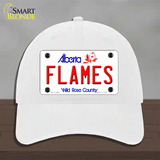 Flames Alberta Canada Province Novelty License Plate Hat Unconstructed Cotton / White