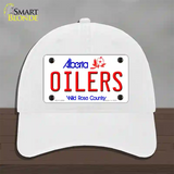 Oilers Alberta Canada Province Novelty License Plate Hat Unconstructed Cotton / White