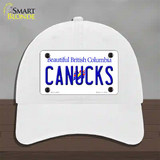 Canucks British Columbia Canada Province Novelty License Plate Hat Unconstructed Cotton / White