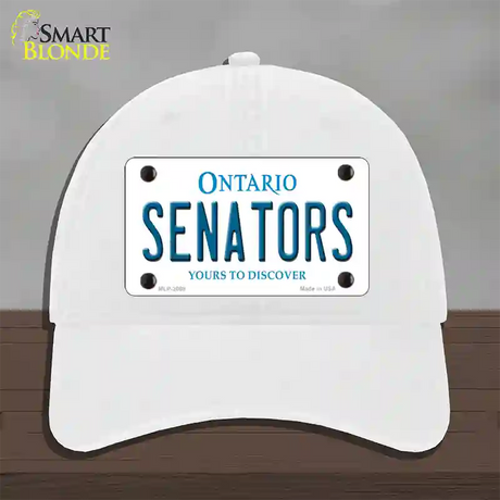 Senators Ontario Canada Province Novelty License Plate Hat Unconstructed Cotton / White