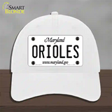 Orioles Maryland State Novelty License Plate Hat Unconstructed Cotton / White