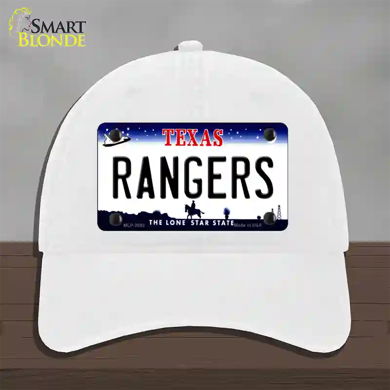 Rangers Texas State Novelty License Plate Hat Unconstructed Cotton / White