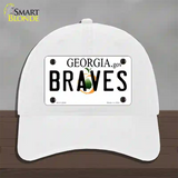 Braves Georgia State Novelty License Plate Hat Unconstructed Cotton / White