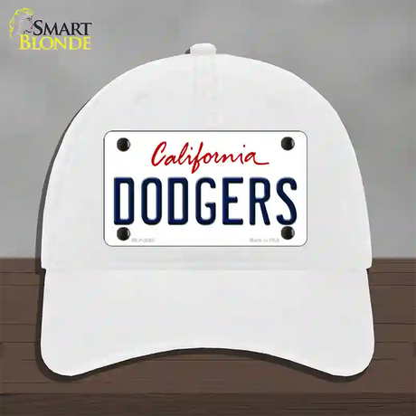 Dodgers California State Novelty License Plate Hat Unconstructed Cotton / White