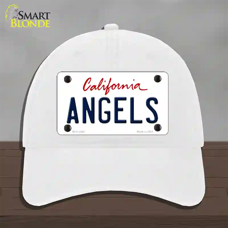 Angels California State Novelty License Plate Hat Unconstructed Cotton / White