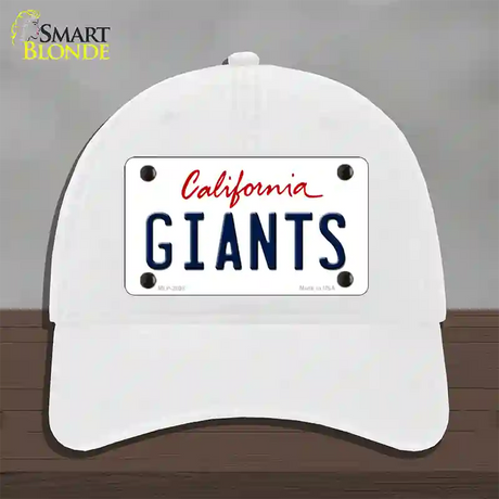 Giants California State Novelty License Plate Hat Unconstructed Cotton / White