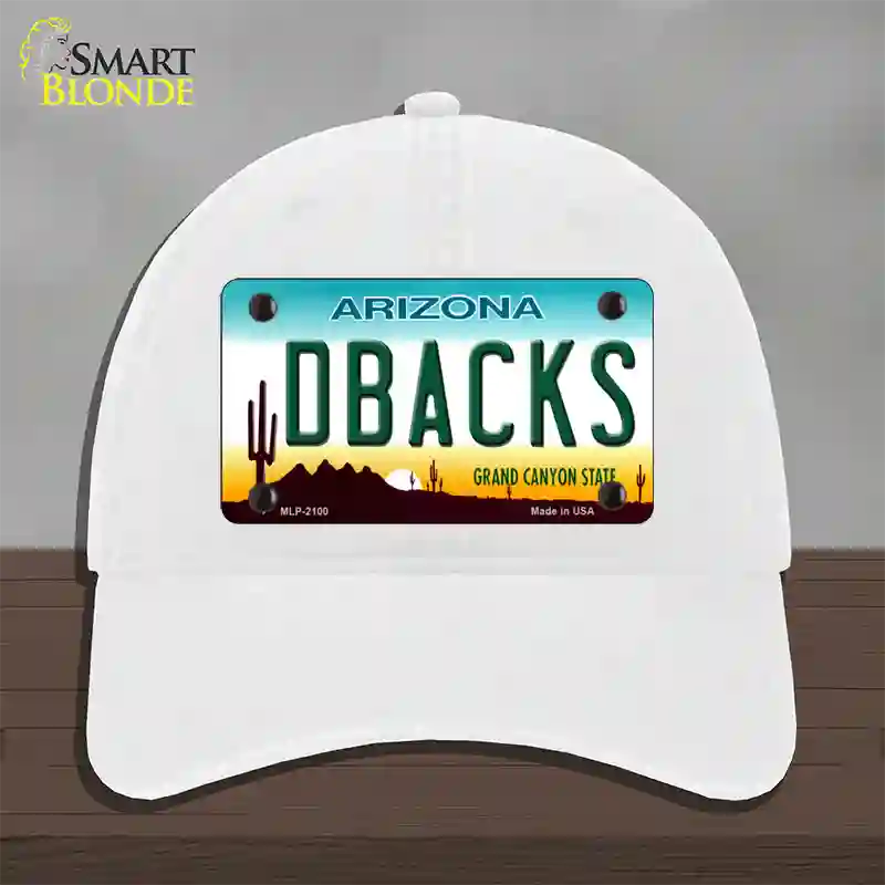 Dbacks Arizona State Novelty License Plate Hat Unconstructed Cotton / White