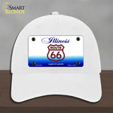 Route 66 Shield Illinois Novelty License Plate Hat Unconstructed Cotton / White