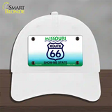 Route 66 Shield Missouri Novelty License Plate Hat Unconstructed Cotton / White