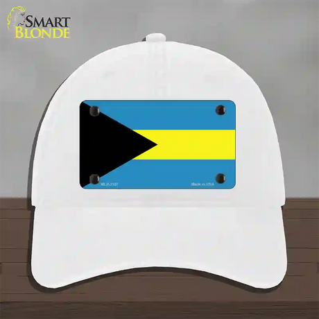 Bahamas Flag Novelty License Plate Hat Unconstructed Cotton / White