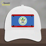 Belize Flag Novelty License Plate Hat Unconstructed Cotton / White