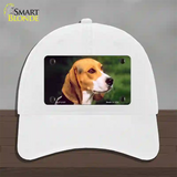 Beagle Dog Novelty License Plate Hat Unconstructed Cotton / White