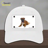 Boxer Dog Novelty License Plate Hat Unconstructed Cotton / White