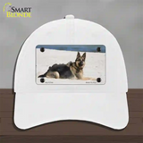 German Shepherd Dog Novelty License Plate Hat Unconstructed Cotton / White